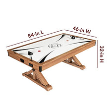 Hathaway Midtown 72-in Air Hockey Table LED Scoring Cherry Finish White Oak