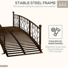 Hassyee Elegant Landscape Bridge with Antique-Inspired Detailing and Secure Side Rails for Stream Transitions, Weather-Ready Arched Bridge with Firm-Footing Base for Flower Bed Crossings