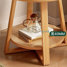NRFJFOP Small Round Sofa Side Table Wooden Bedroom Mini Bedside Rack Balcony Coffee