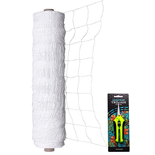 COMMON CULTURE Professional Grade Trellis Netting Bulk Roll, 5 x 4920 ft (60" x 4920' | 1.52m x 1500m), 6' (15 cm) Squares Heavy Duty Scrog Net with Scissors