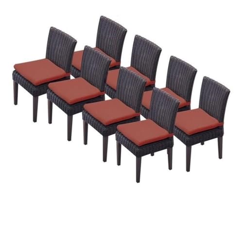 Afuera Living Wicker Patio Dining Chairs Set of 8 Terracotta