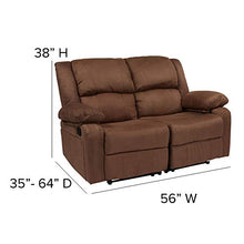 EMMA + OLIVER Chocolate Brown Microfiber Loveseat with Recliners