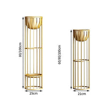 MIIKHI Plant Stands,Iron Flower Stand,Multi Layer Indoor Flower Stand,Balcony Marble Living Room Floor Racknishings/Gold Single Layer 80Cm