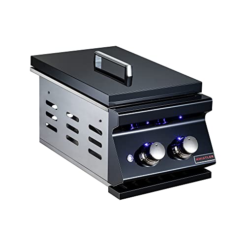 Whistler Built-in Double Side Burner for Outdoor BBQ Island,Stainless steel Black