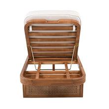 callmego Acacia Wood Outdoor Lounger Set with PE Rattan and Slat Side Table for Patio or Poolside Use