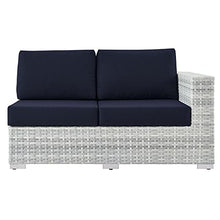 Modway Convene Outdoor Patio Right-Arm Loveseat in Light Gray Navy