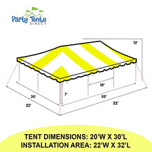 Party Tents Direct 20' x 30' Weekender Frame Canopy with Yellow White Cover