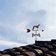 Weathervane - Dog Weather Vane Measuring Tools Retro Wind Vane Ttainless Steel Weathercock Roof Mounted Wind Direction Indicator for Sheds Garden Mount Yard Barns Decoration