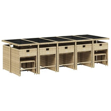 AMBERARD Patio Dining Set Set of 14 Beige PE Rattan 15 Piece Set Furniture Set