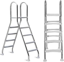 Wrobelax 304 Stainless Steel Pool Ladder - Deluxe Outdoor Above Ground Swimming Pool Ladder with 4 Steps, Max Load 500 Lb, Double-Sided Anti Slip Design