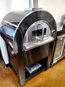 31" Outdoor Wood Fired Black Stainless Steel Artisan Pizza Oven or Grill with Waterproof Cover