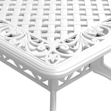 LDEWOAMEG 7 Piece Patio Dining Set White Cast Aluminum Outdoor Table Chairs