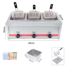 Commercial Gas Fryer,Countertop Stainless Steel Outdoor Cooker,Temperature Controllable,Used in Home Kitchens,Restaurants (30L)