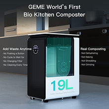 GEME World's First Bio Smart Electric Composter Kitchen, Turn Food Waste into Organic True Compost No Dehydration - 19L Compost Machine Electric Compost Bin