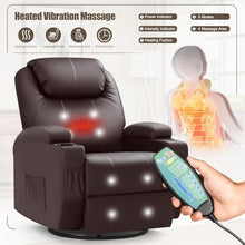 UOPYNE Brown Electric Power Lay Flat Recliner Chair, Infinite Position Overstuffed Wide Lift Reclining Sofa with Massage and Heat, Comfortable Living Room Lounge Seat for Seniors