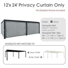 Kozyard 12' x 24' Pergola Privacy Curtain Sidewall with Hooks