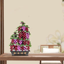 FIONEL Artificial Plants Jade Bonsai Gem Decoration Grape Decoration Office Home Creative Bedroom Handicraft Decoration Chinese Style Bonsai Ornaments Bonsai Pine Tree