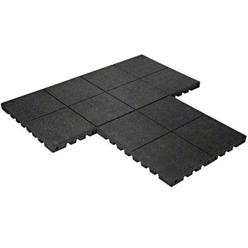 KIDWISE Playground Safety Surfacing Black 2'x2' Rubber Tiles Pallet