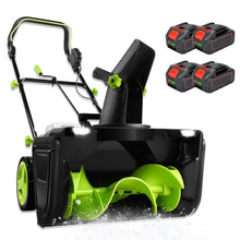 40v Electric Snow Thrower, 3500w Brushless Snow Blower with Led 4batteries