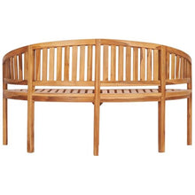 vidaXL Banana Bench 59.4" Solid Teak Wood