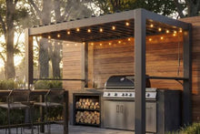 Patio Kingdom 8x5 FT Grill Pergola with Adjustable Louvered Roof, All-Aluminum Hardtop BBQ Grill Gazebo Shelter with Integrated Gutters, 2 Side Shelves, Outdoor Patio Canopy for Backyard, Deck