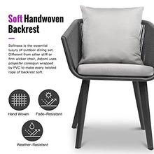 Astomi Outdoor Patio Dining Sets, 9 Pieces Rattan Patio Furniture Table and Chairs for 8 with Cushions, for Backyard, Balcony and Garden, Light Grey