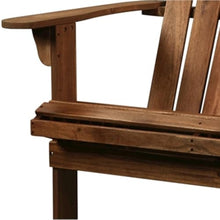 Outdoor Escape Solid Acacia Wood Adirondack Double Bench with Armrests, Two-Seat Patio Bench for Porch, Deck and Backyard Seating, Brown