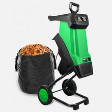 SAIYERUS 2400w Powerful Garden Shredder, Impact Electric Shredder max Diameter 1.6'', Leaf & Wood Chipper, Corded Leaf Mulcher Includes 50L Collection Bag, Rapid Blade System, Safety Plunger, 110v