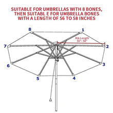 ERoomQ 300cm Patio Umbrella Replacement Canopy Cover Polyester Fabric with UV Protection Fits 10 Ribs Outdoor Table Umbrella Sun Shade Cover for Parasol