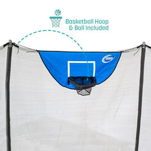 Skywalker Trampolines 12-Foot Jump N’ Dunk Trampoline with Enclosure Net Red