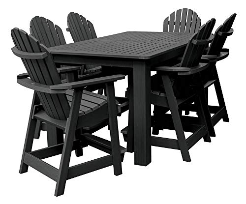 Highwood Hamilton 7pc Counter Height Dining Set 72" x 42" Black