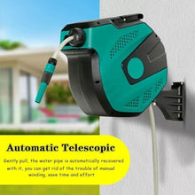 ZGLINMZ Automatic Telescopic Hose Reel Truck, Garden Hose Reel, Wall Mounted Pipe Manager, Villa Water Pipe Storage Rack (Hose Cart+30m Pipe)