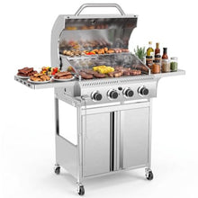 Electactic 4-Burners Propane Gas Grill 32000 BTU, Stainless Steel BBQ Grill