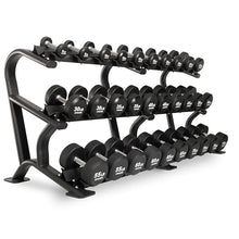 XMark Urethane Dumbbell Set with 3-Tier Rack 5-75lb