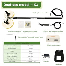 Multifunctional Solar Panel Cleaning Kit - Electric Water Fed Brush, 65cm Double Rotating Head, Extendable Pole, Suitable for Photovoltaic Panels, Windows & Pool Cleaning X3-7.5