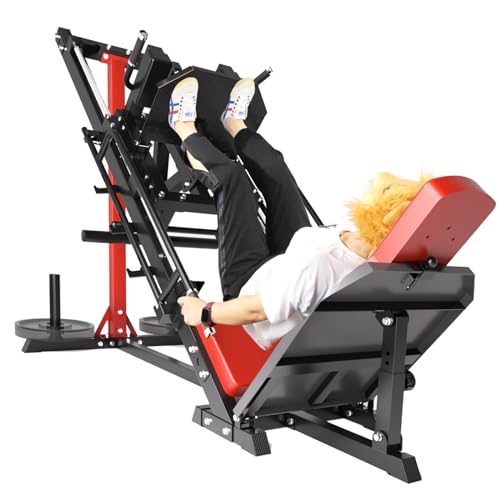 Mappding Leg Press Machine Hack Squat Equipment with Red Cushion