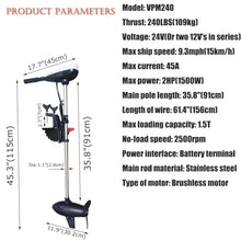 HQHAOTWU Thrust Electric Outboard Motor 240lbs Trolling Engine for Saltwater Boats