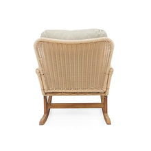 Merax 2-Piece Outdoor PE Rattan Rocking Chairs Seating Set, Wicker Modern with Soft Polyester Cushioned, Wooden Frame for Patio, Balcony Relaxation, Beige