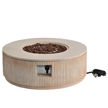 Merax 38'' MGO Propane Outdoor Fire Pit with Vertical Stripe Design, Black