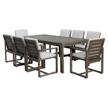 Pemberly Row 9-Piece Modern Eucalyptus Wood Dining Set Brown