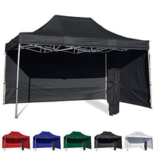 Vispronet 10x15 Instant Canopy Tent and 2 Side Walls – Commercial Grade Aluminum Frame with Water-Resistant Canopy Top and Sidewall – Bag and Stake Kit Included (Black)
