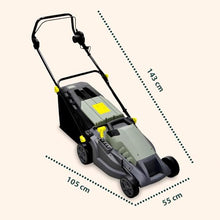 Avilia Electric Lawnmower with Induction - Adjustable 5 Cutting Heights, Cutting Diameter 380 mm, Speed 3000 RPM, 1600 W, 230 V, with 50 Litre Collection Basket, 143 x 105 x 55 cm