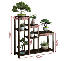 LoKori New Chinese Plant Stand Indoor Outdoor, Bamboo Corner Plant Shelf Bonsai Storage Rack,Flower Potted Display Holder for Home Decor,Balcony,Patio,B
