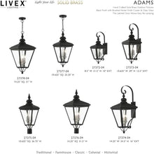 Livex Lighting 27375-04 Adams - 3 Light Large Outdoor Post Top Lantern in Traditional Style-26.75 Inches Tall and 10.63 Inches Wide, Finish Color: Black/Brushed Nickel