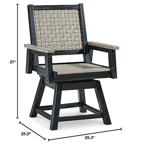 Signature Design by Ashley Mount Valley Swivel Chair 2 Count Light Brown & Black