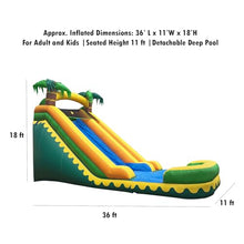 JumpOrange Commercial Inflatable 18' Tropical Aloha Water Slide with Blower Aloha Tropical