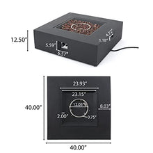 Christopher Knight Home Aidan Outdoor 50,000 BTU Square Fire Pit (No Tank Holder) - Lightweight Concrete - Dark Gray
