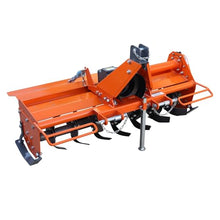 Chery Industrial 3 Point Rotary Tiller Attachment Fits Cat 1 Tractors Single Speed PTO Driven Cultivator 540 RPM Gearbox (Orange + Carbon Steel+49‘’)