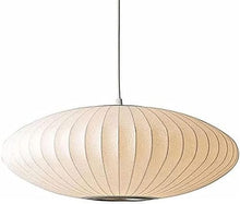 zhongheng Italian Simplicity Style Silkworm Cocoon Pendant Light Post Modern Single Head Lantern Flat Shape Lamp White for Caffe House Dining Room Showroom Hollow Hanging Luminaire(23.6in)
