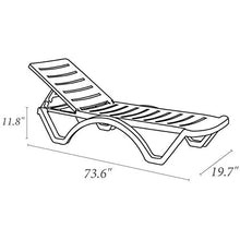 Compamia Aqua Pool Chaise Lounge Chair Stackable Marine Grade Plastic resin outdoor chaise lounge in White - Set of 4